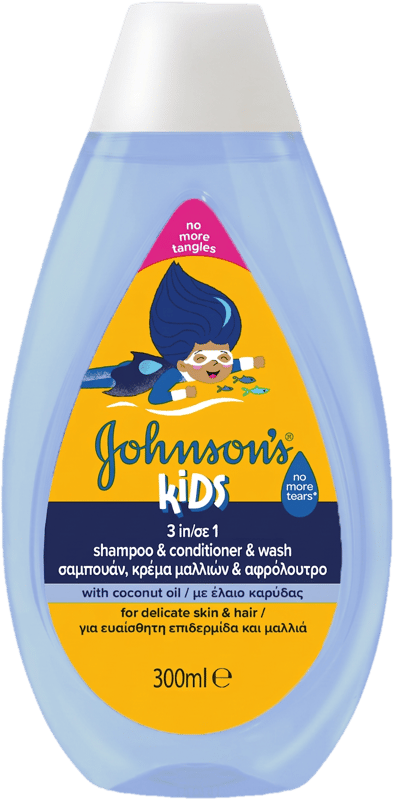 Johnson's Kids 3-in-1 Shampoo, Conditioner and Body Wash for Kids with Coconut Oil