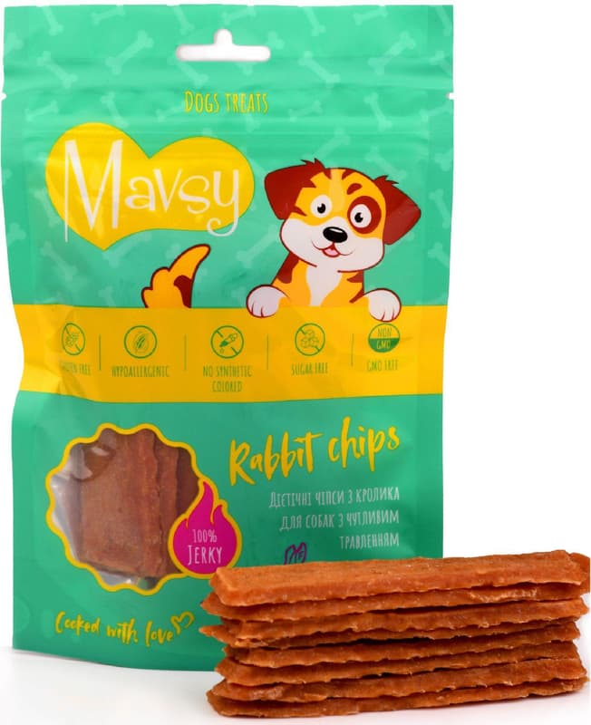 MAVSY Rewards for dogs with sensitive digestion, rabbit meat chips