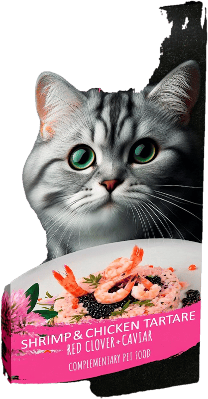 MAVSY Cat Treats, Creamy Shrimp and Chicken Tartar with Red Clover and Caviar