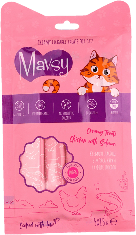 MAVSY Cat Treats, with Chicken and Salmon