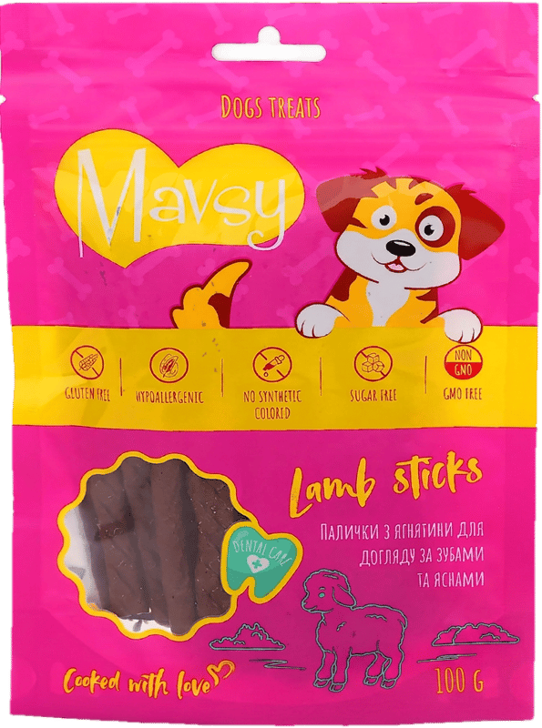 MAVSY Dog Treats, Lamb Sticks for Teeth and Gum Care