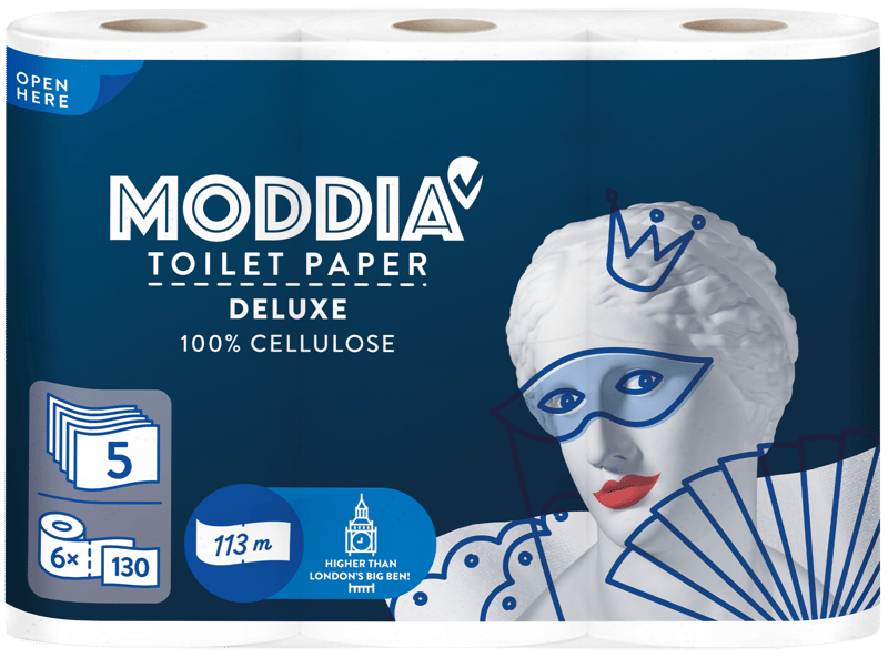 Moddia Deluxe Hartie igienica 6 role, 5 straturi