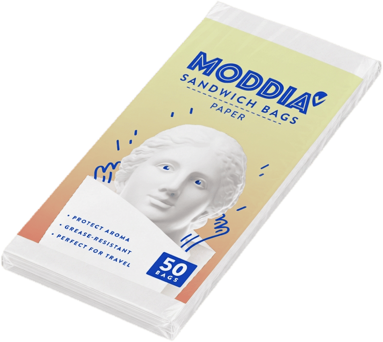 Moddia Paper sandwich bags 21.5 x 12.5cm