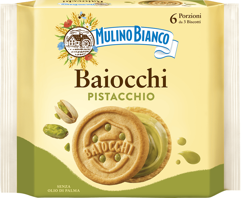Mulino Bianco Baiocchi Pistacchio biscuiti cu crema de fistic