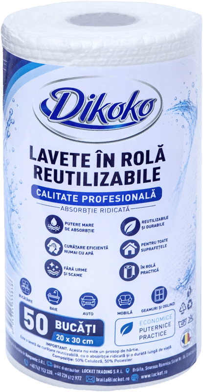 Dikoko Lavete rola reutilizabile, 50 bucati /rola