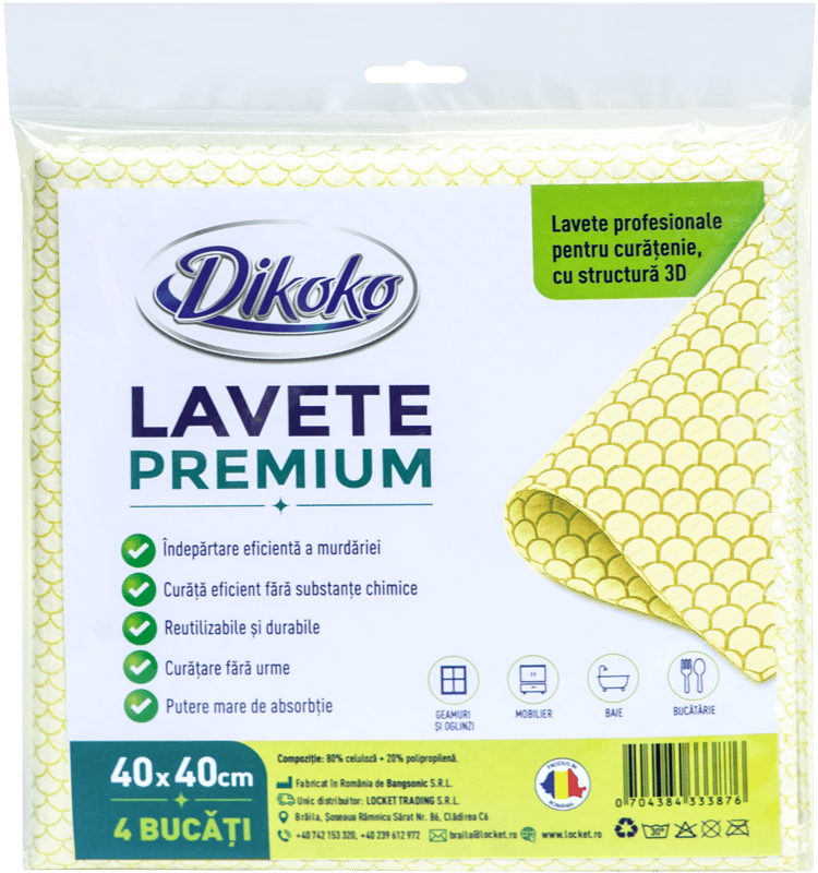 Dikoko Lavete premium, galbene, 4 bucati