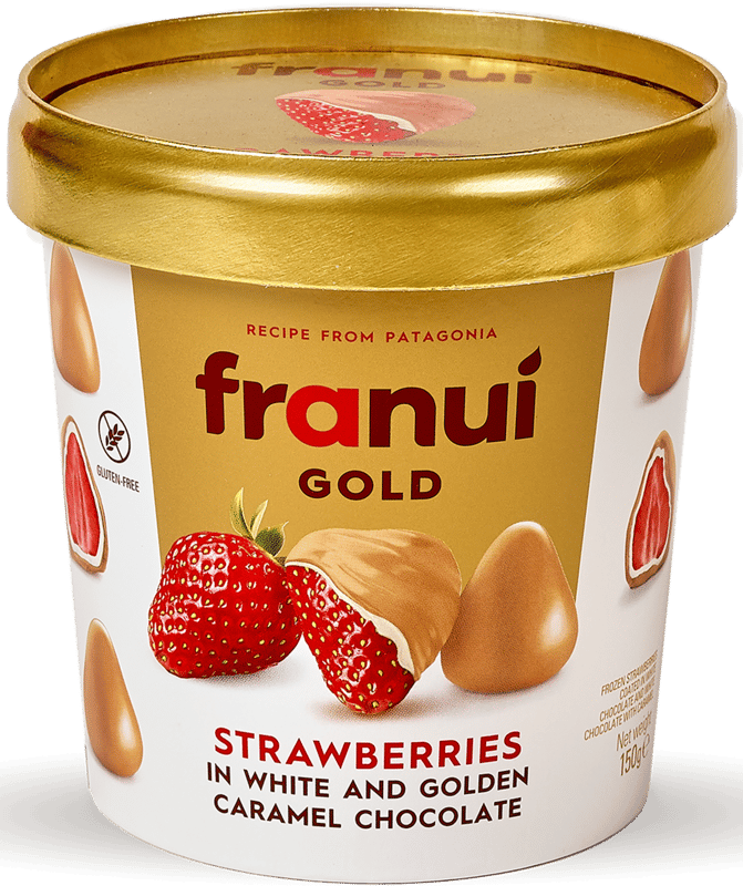 Franui Capsuni in ciocolata alba si ciocolata cu caramel