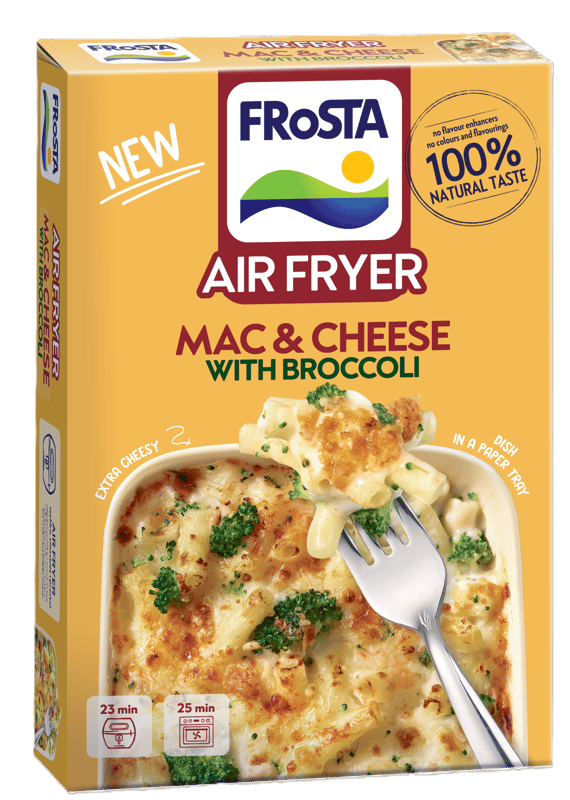 Frosta Airfryer paste la cuptor cu broccoli si mac&cheese