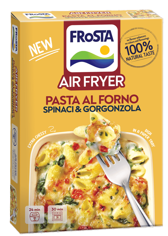 Frosta Airfryer paste la cuptor cu spanac si gorgonzola