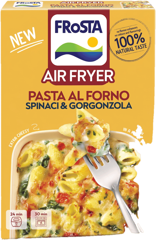 Frosta Airfryer paste la cuptor cu spanac si gorgonzola