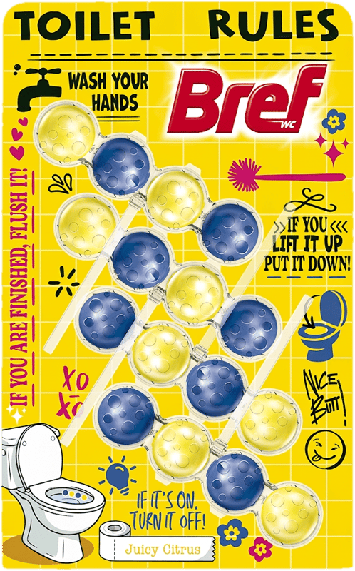 Bref Power Active Juicy Citrus Odorizant de toaleta 4x50g