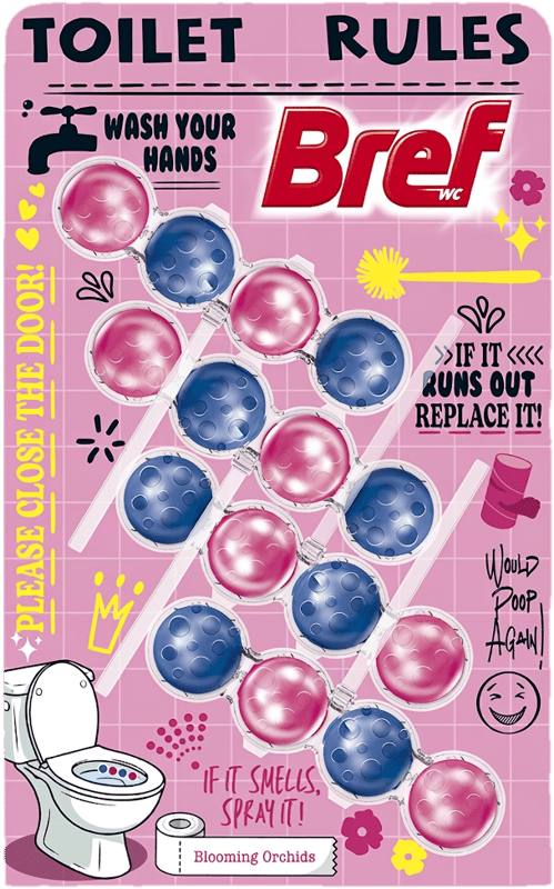 Bref Power Active Blooming Orchids Odorizant de toaleta 4x50g