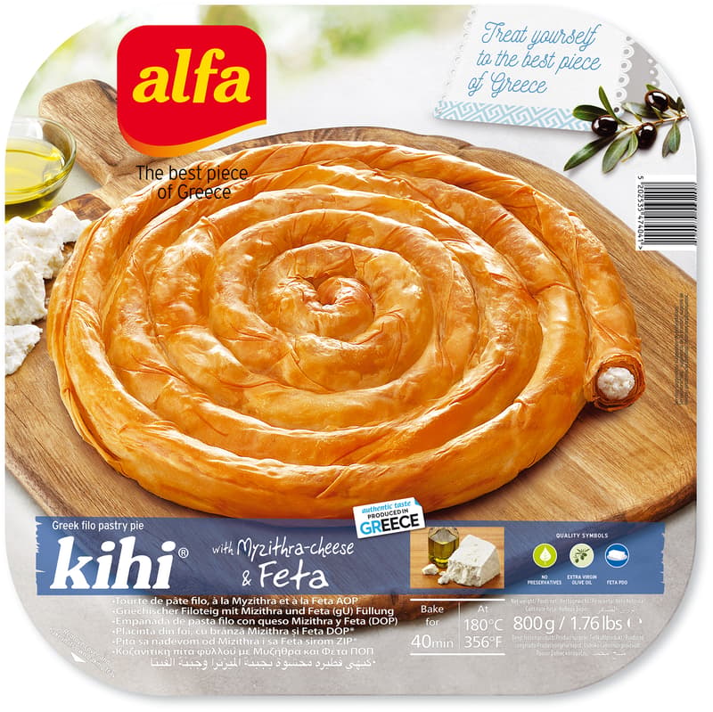 Alfa Kihi pie with feta cheese