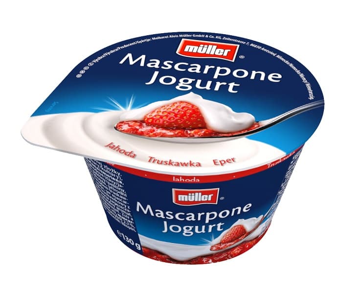 Muller Yogurt with Mascarpone and Strawberries