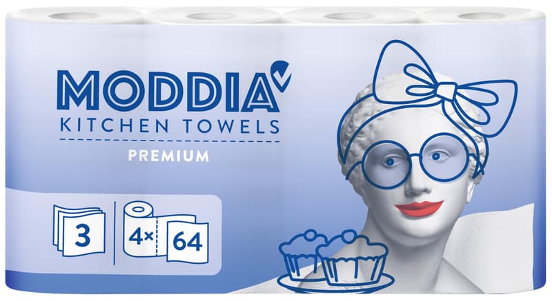Moddia Rola bucatarie 3 straturi 4 role