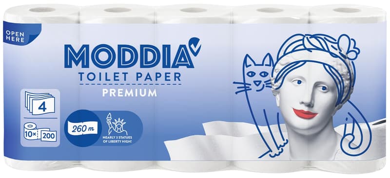 Moddia Hartie igienica 4 straturi, 10 role