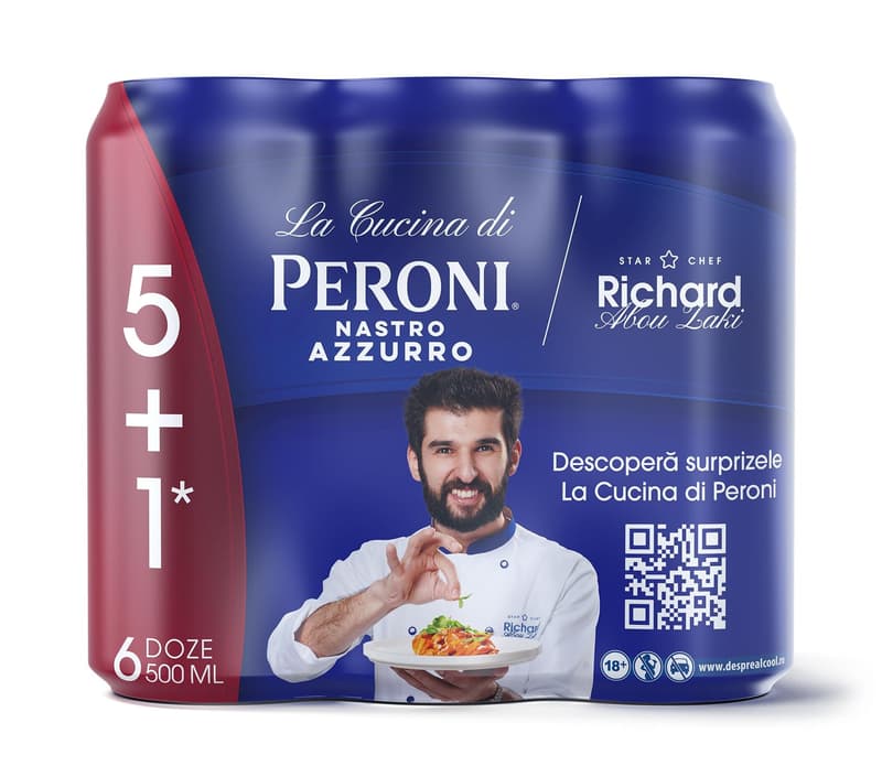 Peroni Nastro Azzurro Blonde Beer can 5+1 pack
