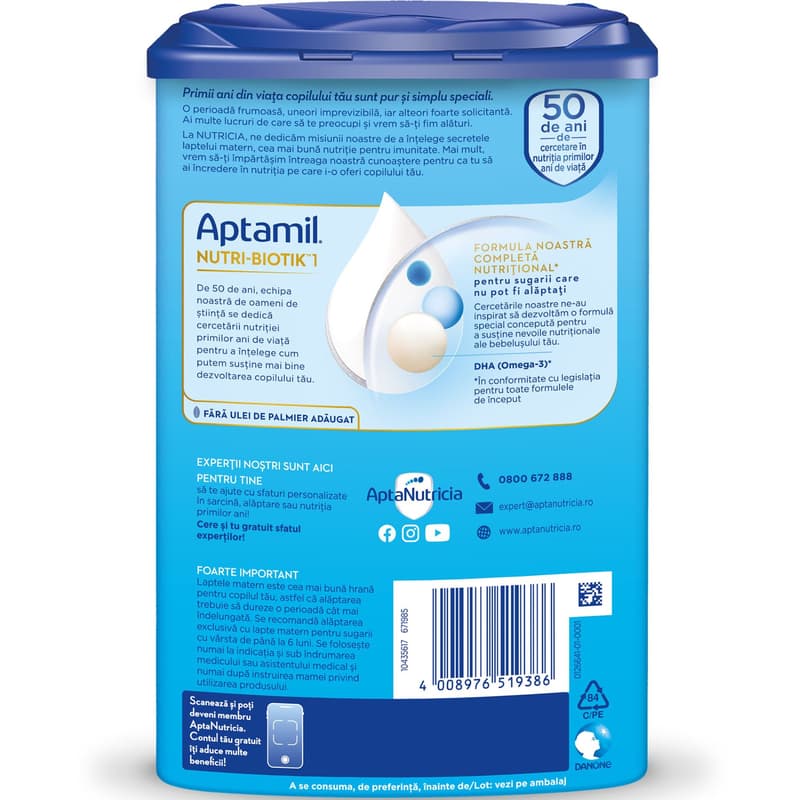 Aptamil Nutri-Biotik 1, 0-6 Months, Starter Milk