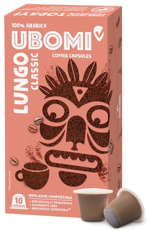 Ubomi Lungo Classic 100% Arabica RFA Capsule compatibile Nespresso
