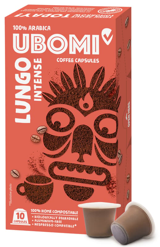 Ubomi Lungo Intense 100% Arabica RFA Capsule compatibile Nespresso