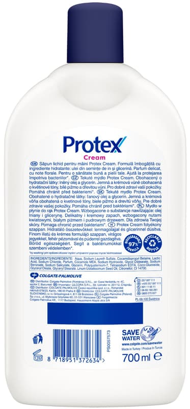Protex Cream Liquid Soap Refill, with Natural Antibacterial Ingredient