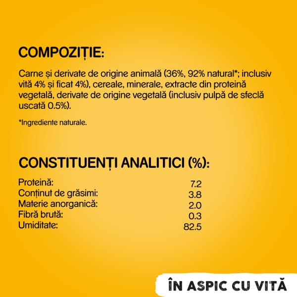Pedigree Hrana umeda pentru caini adulti cu bucati de vita in jeleu
