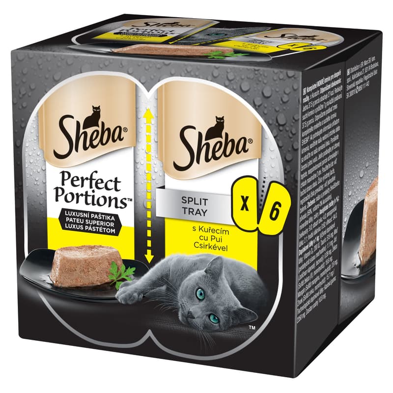 Sheba Perfect Portions Wet Food for Adult Cats, with Chicken in Gravy 6x37.5g