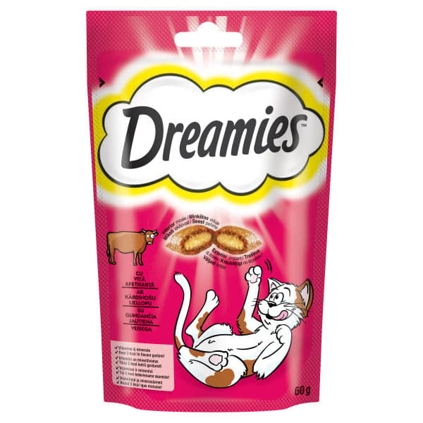 Dreamies Recompense pentru pisici, cu vita ademenitoare