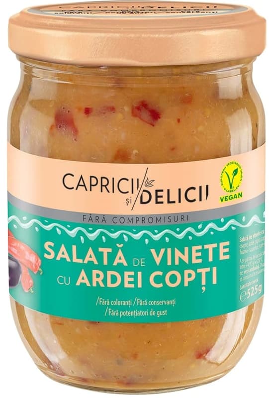 Capricii si Delicii Eggplant Salad with Roasted Peppers