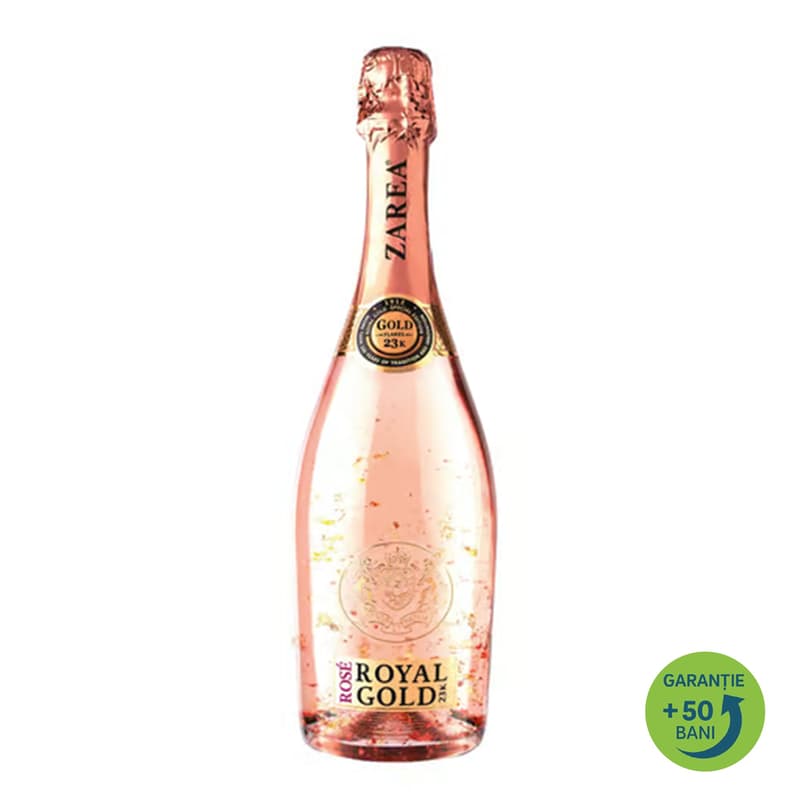 Zarea Vin spumant rose Royal Gold cu foita de aur 23K