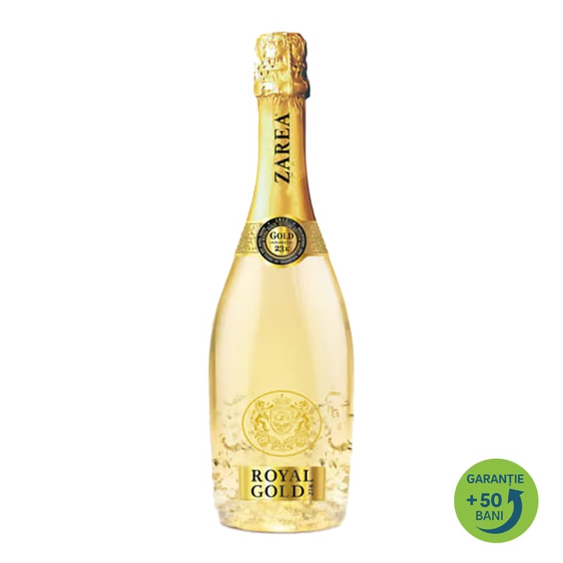 Zarea Vin spumant alb Royal Gold cu foita de aur 23K