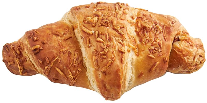 Croissant with Butter and Ham sprinkled with Cheese