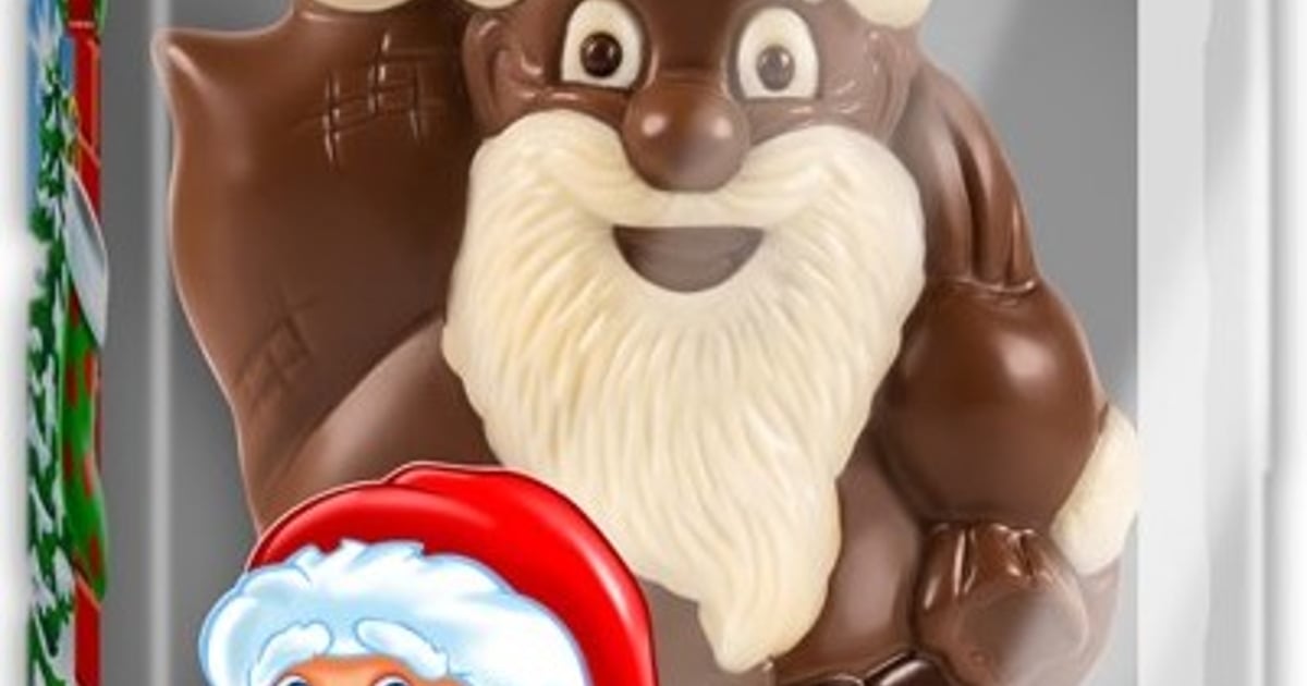 Heidi Figurina Mos Craciun din ciocolata lapte, pictata manual
