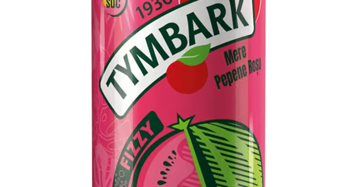 Tymbark Raspberry Tymbark Fizzy Bautura racoritoare carbogazoasa cu suc de mar si pepene rosu