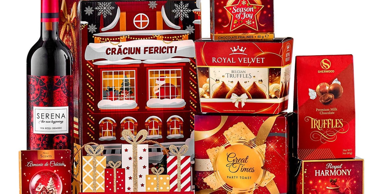 FineStore Cos Cadou Craciun cu bucurii