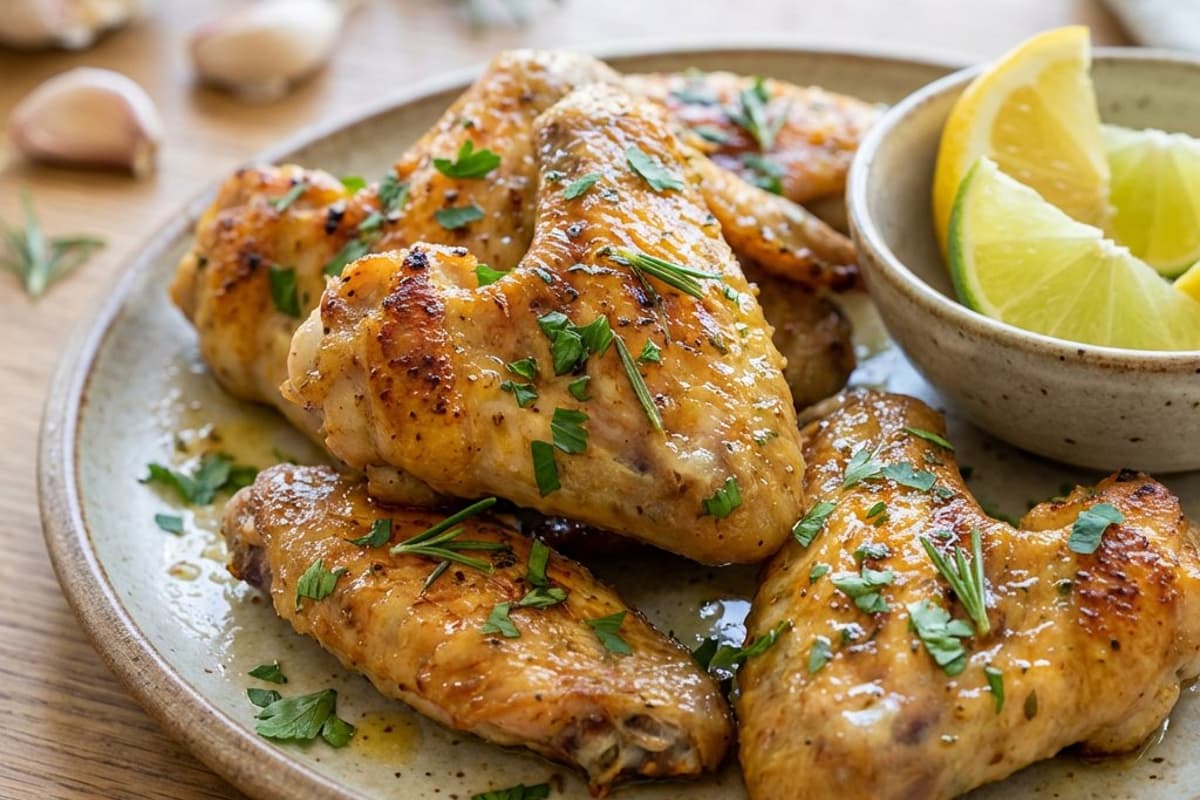 Chicken wings with rosemary and parsley
