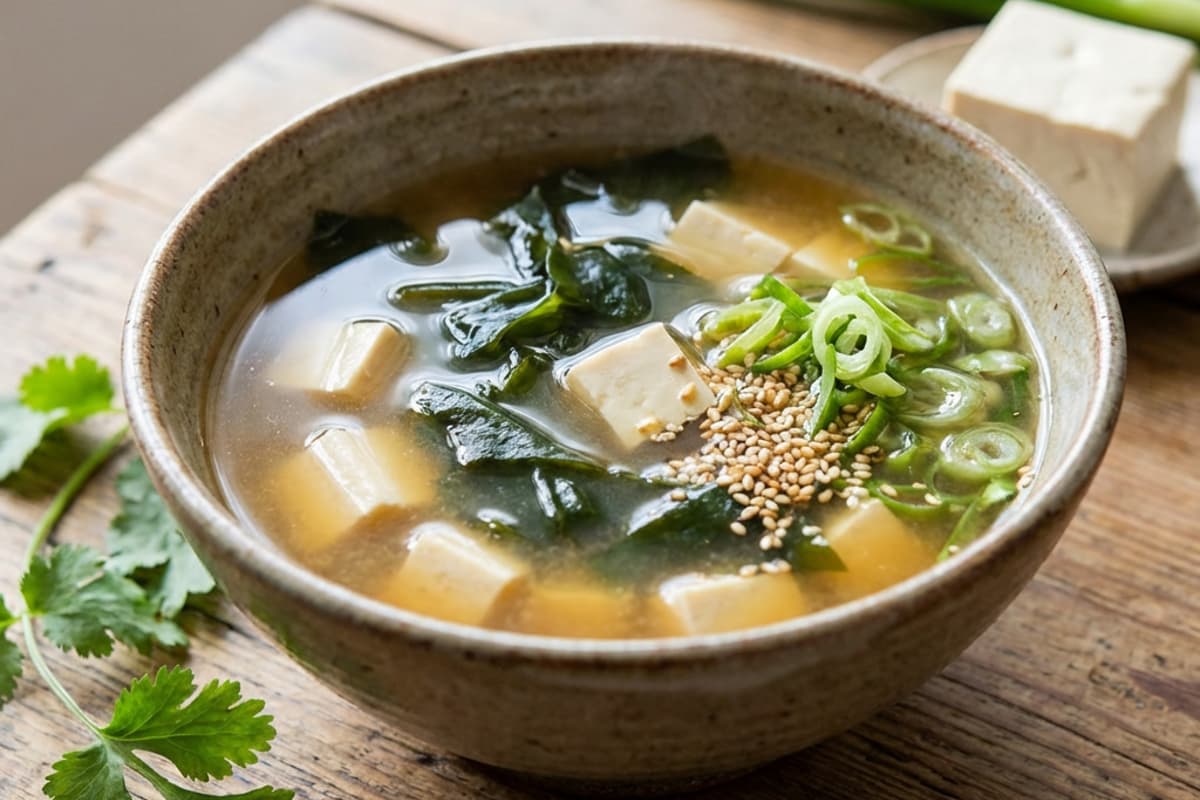 Miso Wakame and Tofu Soup