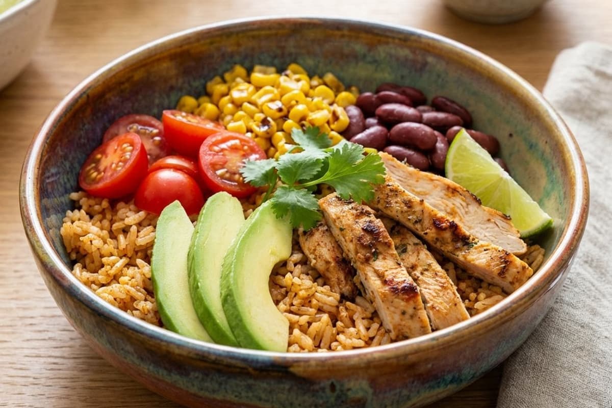 Mexican Bowl cu pui și avocado