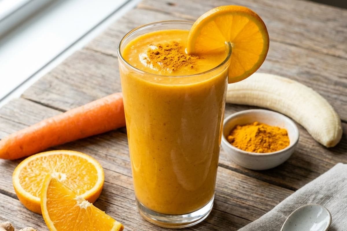 Smoothie cu vitamine, portocale și morcov