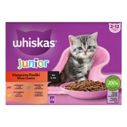 Whiskas Junior Wet Food for Junior Cats, Classic Selection in Meat Sauce 12 x 85 g