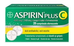 BAYER ASPIRIN PLUS C 20 COMPRIMATE EFERVESCENTE