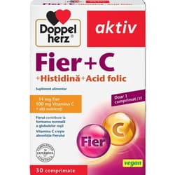 DOPPELHERZ AKTIV FIER + VITAMINA C + HISTIDINA + ACID FOLIC 30 COMPRIMATE