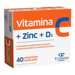 VITAMINA C+ZINC+D3 40 COMPRIMATE MASTICABILE FITERMAN
