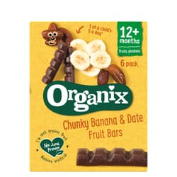 Organix ECO Batoane din curmale si banane, 12 luni+, 6x17g