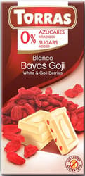 Torras White Chocolate with Goji berries sugar free, gluten free