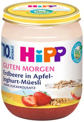 Hipp Buna dimineata mere cu capsuni, iaurt si musli