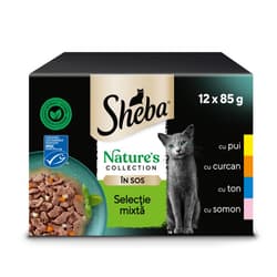 Sheba Nature's collection hrana umeda pentru pisici adulte, selectie mixta in sos