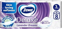 Zewa Deluxe Lavander Dreams Toilet Paper, 3 Layers, 8 Rolls