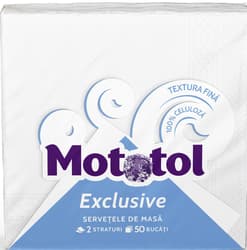 Mototol Exclusive Servetele de masa 39x39 cm, 2 straturi, alb