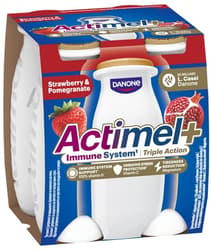 Actimel Iaurt de baut cu capsuni si rodie, vitamine (D si C) si magneziu(4x100g)